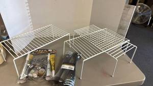 lot 1246 image: 3 risers with New Year��s Eve flutes and party celebration items