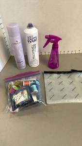 lot 1300 image: Hair product, spray bottle and sewing accessories
