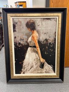lot 1408 image: Textured framed print 54 x 43 in