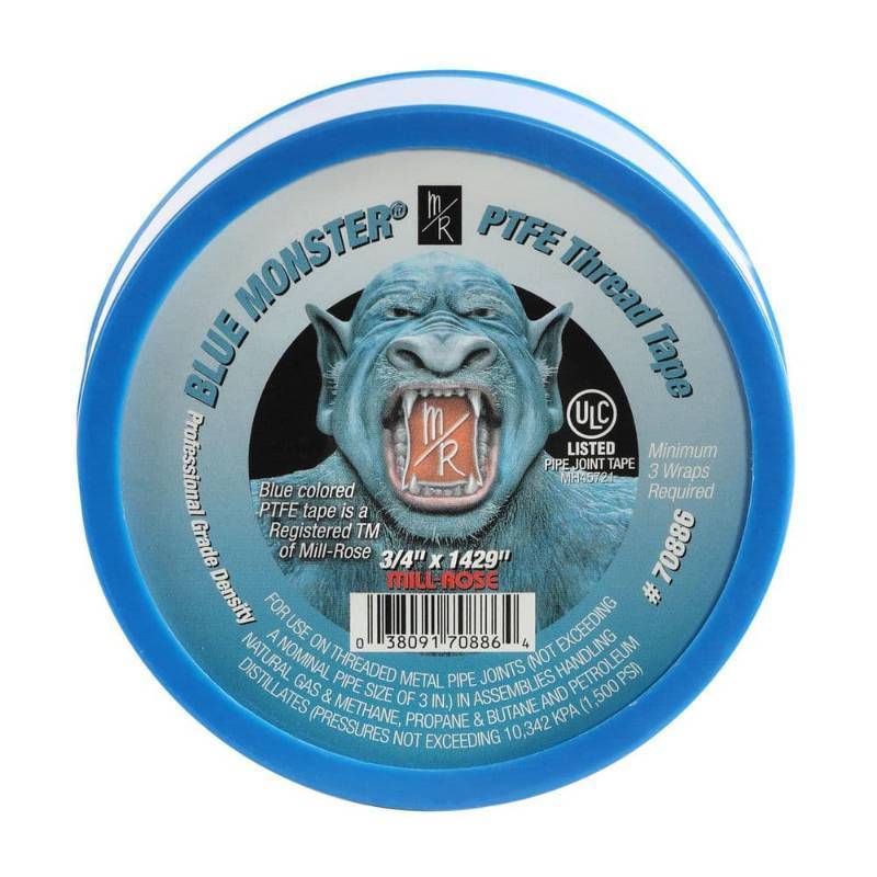 lot 20601 image: Blue Monster Thread Sealant Tape 34 in Blue 1 429 in 70886
