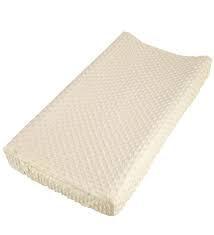lot 20750 image: Nozaam - Baby Plush Minky Dot Changing Pad Cover - Ultra-Soft Stretchy Fitted Cover for Standard Nursery Changing Pad (Beige)
