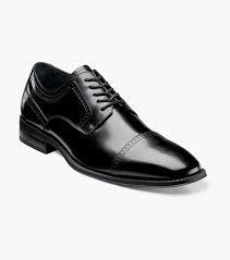 lot 20781 image: Stacy Adams Mens Black Leather Oxford Dress Shoes