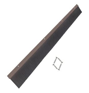 lot 20711 image: Retsun 4 Sets x 39.37 Inches Brown Door Brush Sweeps Seal - 2.5 Inches Net Width for Garage Roll Up and Barn Doors (Brown 2.5, 4)