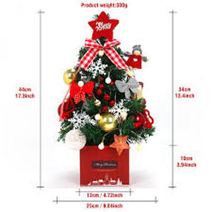 lot 20677 image: Desktop Christmas Tree, 19.7-inch Artificial Mini Christmas Decoration Tree, The Perfect Christmas Decoration for Table, Desk and Counter (Red)