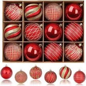 lot 20696 image: Dohance Christmas Balls Plastic Decoration Baubles Shatterproof Ornaments Decors for Xmas Trees, Hallway, Birthday Party, Wedding and Holidays