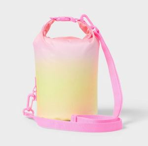 lot 115 image: Roll Top WetDry Bag with Crossbody Strap Pink Ombre - Sun Squad PinkYellow Ombre Retail $15