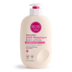 lot 103 image: eos Shea Better Body Lotion for Dry Skin  Strawberry Dream  16 fl oz - Retail $12