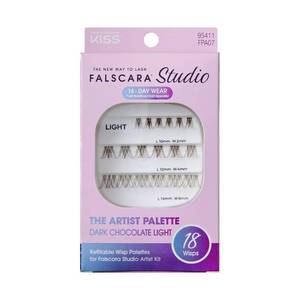 lot 130 image: 2 Boxes--KISS Products Falscara Lash Extension Kit - Dark Chocolate Light -18ct Synthetic Hair, Volume, Adhesive Not Included - Retail $22