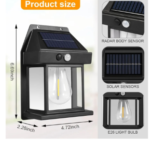 lot 3266 image: Solar Lights Outdoor, Dusk to Dawn Solar Wall Sconce Motion Sensor, 3 Lighting Modes Waterproof Security Wall Lantern Light Fixtures for Garden Yard Patio Fence Outside Decorative (2PCS)