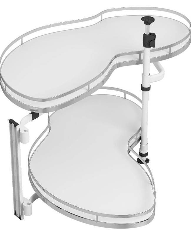 lot 5258 image: VADANIA Left Swing Pull Out Organizer for 36 Blind Corner Kitchen Cabinet, 2 Tiers Swing Tray, Soft Close, Left Handed Open