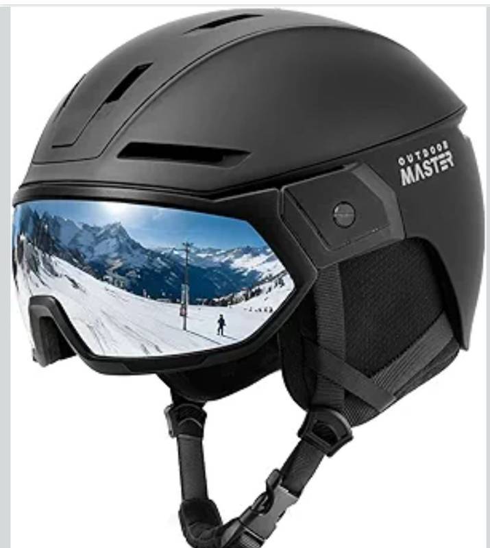 lot 5280 image: OutdoorMaster Snowboarding Helmet with Ski Goggles, Ski Helmet and 2-in-1 Visor Goggles Set - Adjustable Fit & Cooling Vents - Snow Helmets for Men, Women & Youth M