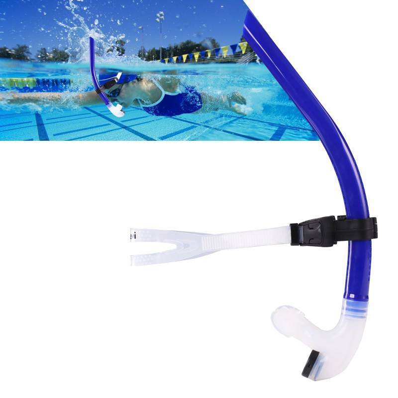 lot 5476 image: Focevi Swim Snorkel for Lap Swimming,Adult Swimmers Snorkeling Gear for Swimming Snorkel Training in Pool and Open Water,Snorkle Center Mount Silicone Mouthpiece One-Way Purge Valve