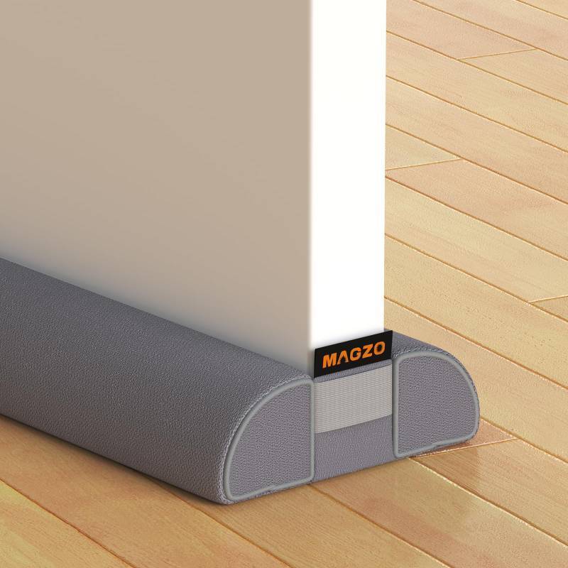 lot 5510 image: MAGZO Door Draft Stopper, 36 Inch Adjustable Under Door Gap Filler, Fits 30 - 36 Bottom Widths, Seals Gaps up to 1.7, Soundproof Sweep Blocks Air, Noise, Light, Dust- Grey