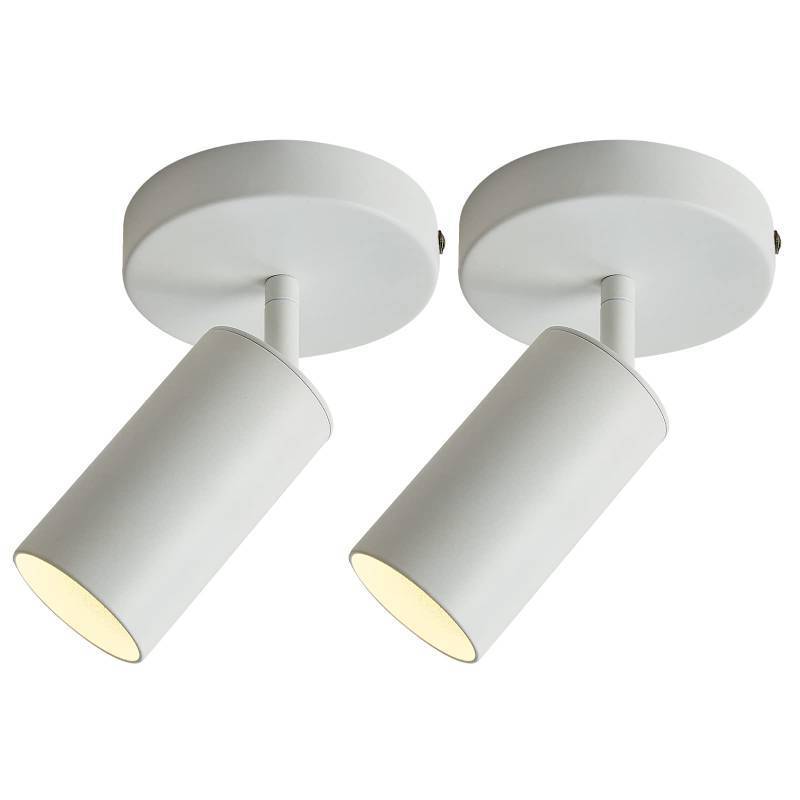 lot 5511 image: Zicbol Track Lighting Ceiling Spotlight, White Ceiling Light Fixture, Gu10 Ceiling Spotlights Indoor Angle Adjustment Modern Wall Lamp for Living Room, Gallery, Cabinet, Hallway, Bedroom 2 Packs