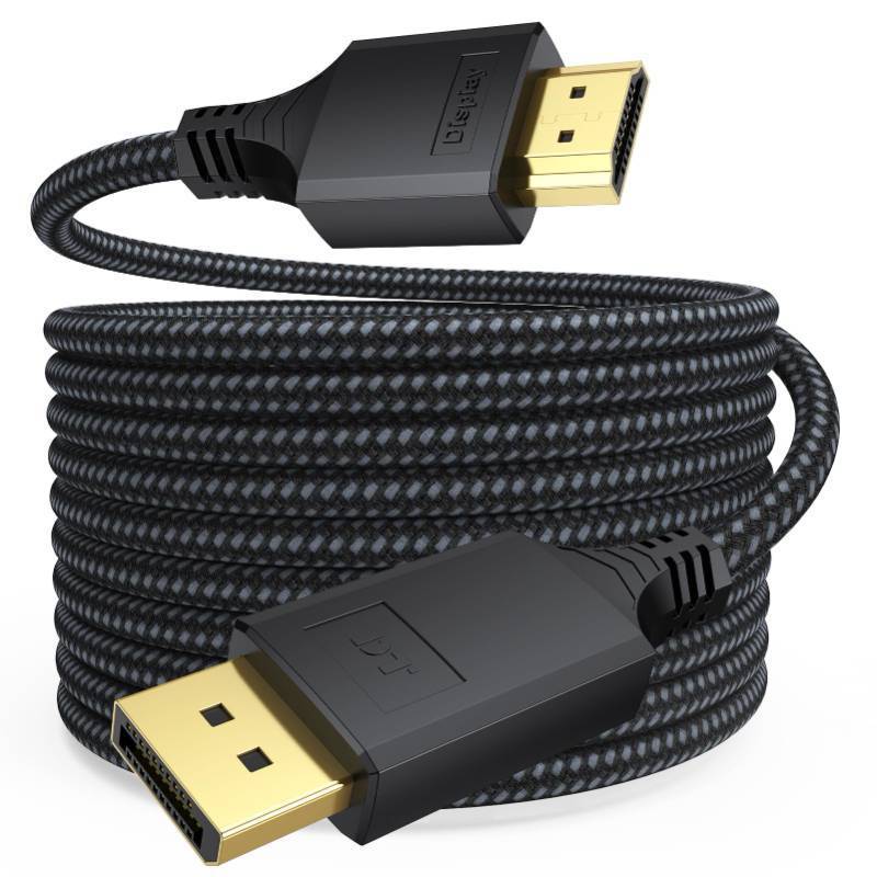 lot 5538 image: DteeDck Display Port to HDMI Cable 15Ft Long, (4K30Hz 1080P120Hz) DisplayPort DP to HDMI One-Direction Cord 15 Feet for Computer Graphics Card Laptop to TV Monitor Projector