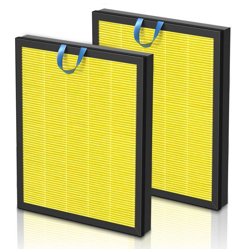 lot 5606 image: Vital 200S Pet Care Replacement Filter for LEVOIT Vital 200S and Vital 200S-P Air Purifier, HEPA and Activated Carbon Filter, Vital 200S-RF-PA, 2 Pack, Yellow