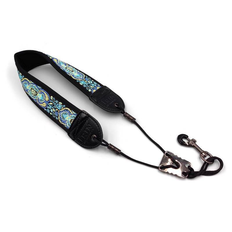 lot 5642 image: lightstar Embroidery Saxophone Neck Strap - (Comfort, Breathable, Metal Swivel Snap Hook) Sax Neck Strap for Alto Tenor (Blue totem)