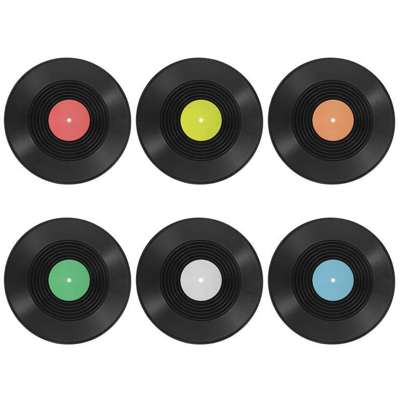 lot 5659 image: 12 Inch Blank Vinyl Records Decor, 6PCS Fake Records Vintage Decorations Retro Wall Display Faux Vinyl Record for Music Party Studio Home Living Room Wall Decor DIY Craft Project