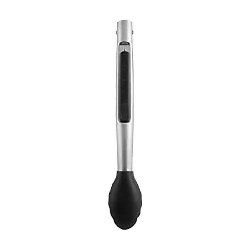 lot 5671 image: Farberware Pro 5282802 Silicone Head One Hand Lock Tong, 12-Inch, Black
