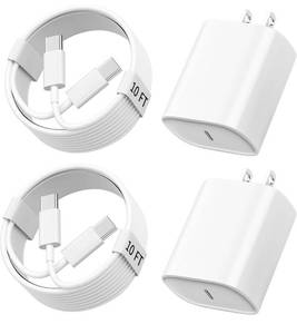 lot 1021 image: iPhone 17 16 15 Charger Fast Charging, 10 FT Long USB C Charger Cord with 20W Type C Fast Phone Charging Block for iPhone 1717 Pro17 Pro maxAir, for iPhone 16 15 Pro Max Plus, iPad, Android