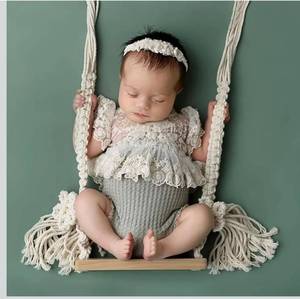 lot 1031 image: M&G House Newborn Photography Props Swing Prop Wooden Swing Seats Baby Photo Props Wooden Prop Swing Baby Photoshoot Props Newborn Photography Accessory(Wood Color, 4 Wings 6 Red Hearts)