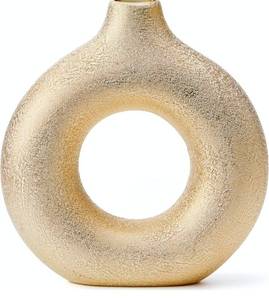 lot 1037 image: Modern Donut-Shaped Decorative Vases, Handmade Minimalist Boho ins Style, Modern Vase for Home Decor for Wedding Dinner Table Party Living Room Office Bedroom (Gold, Small)