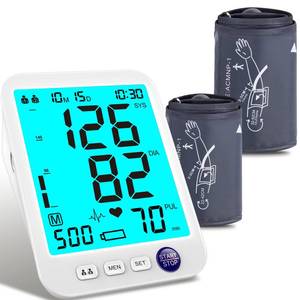 lot 1040 image: Blood Pressure Monitor-Automatic Blood Pressure Machine XL Cuff for Big Arms 13-21-MediumLarge Cuff 9-17 Extra Large Backlit LCD Two User 1000 Mem (Blue