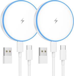 lot 1022 image: MagSafe Charger 2 Pack 15W Magnetic Wireless Charger Fast Charging Pad Compatible with iPhone 171615141312 Series & AirPods 432Pro Magnetic MagSafe Charging Pad with Dual Ports