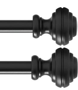 lot 1054 image: Curtain Rods for Windows 48-84 inch,34 inch Heavy Duty Adjustable Decorative Curtain Rod with Modern Finials,2 Pack Window Rod