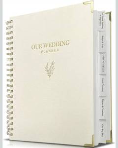 lot 1060 image: Wedding Planner Book and Organizer for Bride - Elegant Linen Cover Wedding Planning Binder with Checklists,Pockets & Calendars,Perfect Engagement Gifts for Couples(Cream)