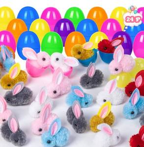 lot 1069 image: 24 Pack Easter Egg Fillers Plush Bunny Toys, Mini Stuffed Animal Eggs for Kids Easter Basket Stuffers, Colorful Bunny for Toddler Teens Boys Girls Easter Party Favors & Egg Hunt Surprises