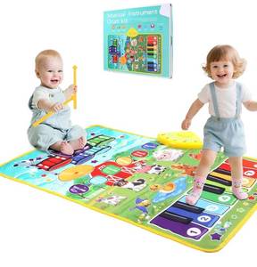 lot 1087 image: 3-in-1 Musical Mats,Kids Floor Piano Drum Animal Music PlayMat,Montessori Sensory Early Educational Learning Toys for Baby,Girls Boys Infant Music,Birthday Christmax Toddlers Gifts 1 2 3 4 5 Years Old