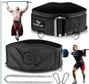 lot 1092 image: 3-in-1 Weighted Pull Up Belt, Weight Lifting Dip Belt with 40.6 IN Chain & Self Locking, Weighted Gym Belt for Pull Up, Squat, Powerlifting & Deadlift, Capacity Up to 350 LBS
