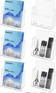 lot 1102 image: Brochure Holder 8.5 x 11, 6 Pack Flyer Holder for Real Estate, Acrylic Sign Holder, Clear Brochure Display Stand for Store Office, Magazine Holder for Pamphlet Literature Document Menu