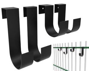 lot 1104 image: 4 Sets Fence Hooks for Pool Equipment,Durable Over Pool Fence Hanger for Pool Scrubber, Skimmer, Hose and Other Tools,Fits 1-14 Inch to 1-58 Inch Fence,Railing or Deck Railing,Black