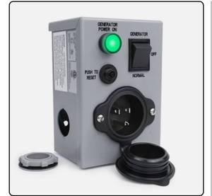 lot 1107 image: TIPHOPE Manual Generator Transfer Switch with Circuit Breaker,125V 15 Amp NEMA 5-15P Pre Wired Power Transfer Switch Weatherproof Generator Inlet Box for Generator Outdoor Indoor