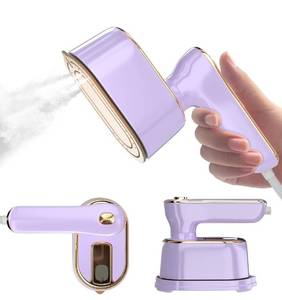 lot 1109 image: Travel Steamer Iron for Clothes Mini - Portable Ironing Machine Travel Small Size Portable Steamer Travel College Dorm Home Essentials (Purple)