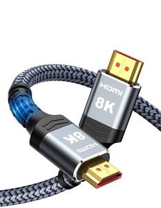 lot 1123 image: Highwings High Speed 8K 60Hz HDMI Cable 3.3FT1M, 2.1 48Gbps HDMI Braided Cable-4K120Hz 7680P,DTSX,HDCP 2.2 & 2.3, HDR 10,eARC,Dynamic HDR,Compatible for Laptop, Monitor, Roku TV