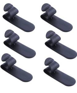 lot 1130 image: 6 Pack Car Umbrella Holder Hooks, Self-Adhesive Organizer Clips for Trunk & Home Entryway, 4.4lbs Capacity Wall Mount Hanger for Walking Canes, Sticks - Removable & Paint Safe (Black)