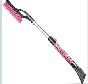 lot 1138 image: HEEYA Ice Scraper and Brush for Car, Extendable Snow Brush and Ice Scraper for Car Windshield Window, Car Snow Scraper and Brush with Foam Grip for SUV Truck Automobile Vehicle - Pink