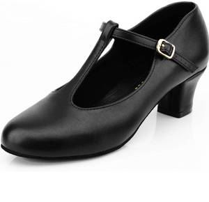 lot 1158 image: Keemi Black Character Shoes Ballrom Dance Shoes for Women,T-Strap Latin Dance Heels 1920 Dancing Shoes for Salsa Tango Flamenco,2.3 Size 7