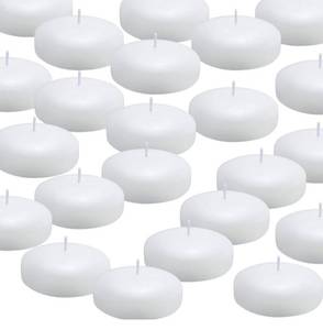 lot 1165 image: Tuyai (Set of 36) Floating Candles, 3 inch White Dripless Wax Burning Candles, for Weddings, Party, Special Occasions and Home Decorations
