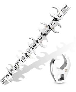 lot 1171 image: 38 Drive Metric Crow foot Wrench Set 10-Piece 10-22mm, CR-V Steel Flare Nut Design, for Automotive & Plumbing Tight Spaces Access with Clip-On Organizer