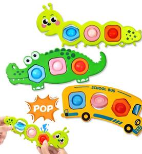 lot 1173 image: Fidget Popper Sensory Toys Airplane Travel Activities for Toddlers Goodie Bags Pop it Fidget Toys for 12 Month Babies 1 2 3 Year Old