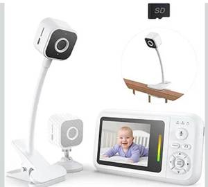lot 1181 image: NUOTUN Baby Monitor with Camera and Audio, Baby Monitor No Wifi with Clip for Crib &amp Stand, Portable 2.8 HD Monitor 1080P Video, NightVision, VOX, 2-Way Audio, Temp Sense &amp Lullabies