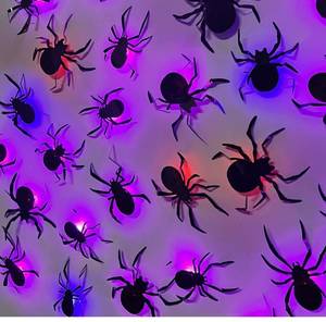 lot 1182 image: DR.DUDU 36 Pack Halloween Spider Wall Decor, 3D Window Stickers with Multi-Color LEDs, Removable Light up Spiders Wall Decals for Bathroom Home Door Party Indoor & Outdoor Decorations (Assorted Sizes)