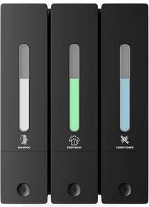 lot 1208 image: Shampoo and Conditioner Dispenser - Wall-Mounted 3-Chamber Shower Soap Dispenser, No-Drill, 1200ML Capacity, for Bathroom & Hotel