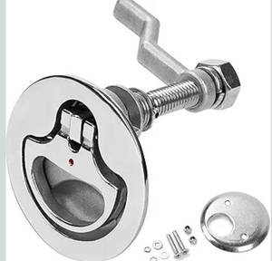lot 1211 image: Heavy Duty 316 Stainless Steel Boat Cam Latch, Marine Flush Hatch Pull with Back Plate and Screw(1 PC or 2 PCS)