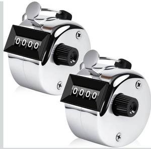 lot 1213 image: Anyongora Clicker Counter, Metal Hand Tally Counter Clicker with 4 Digit Display, Pitch Counter for Golf Stroke, Baseball, Coaching, Knitting, Lap, Row Sport, Silver