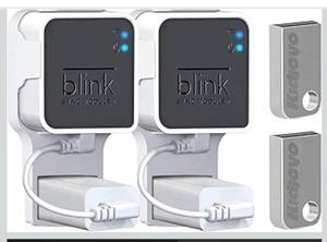 lot 1218 image: 256GB USB Flash Drive & Outlet Wall Mount for Blink Sync Module 2 with Short Cable - Save Space - No Messy Wires - Easy Move Mount Bracket Holder for Blink Outdoor Indoor Security Camera (2 Pack)